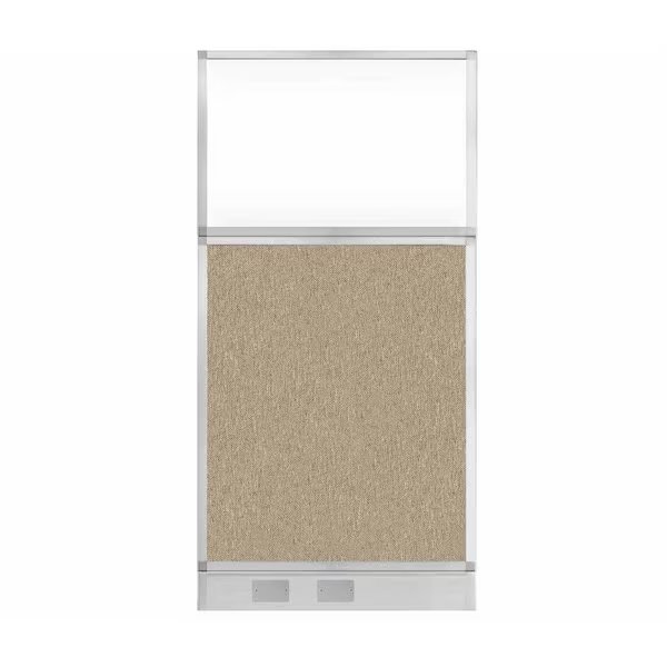 Hush Panel Configurable Cubicle Partition 3' x 6' Rye Fabric Clear Window w/ Cable Channel, Versare, Mfr#: 1856317-2